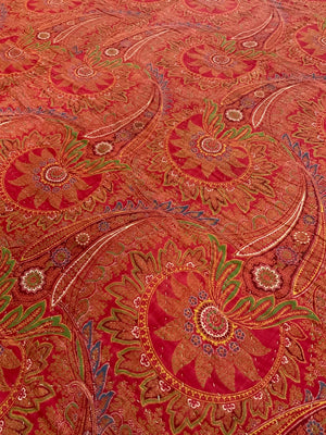 Victorian Turkey red Paisley bed coverlet (218 x 178cm)