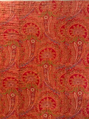 Victorian Turkey red Paisley bed coverlet (218 x 178cm)