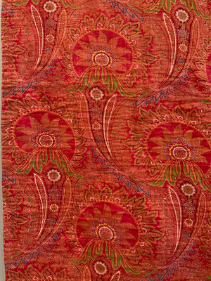 Victorian Turkey red Paisley bed coverlet (218 x 178cm)