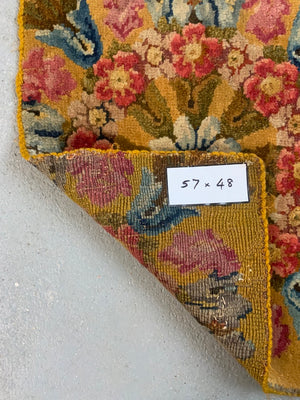 Axminster antique carpet fragment (57 x 48cm)