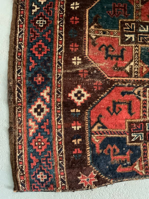 Uzbek antique nomad rug (78 x 139cm)