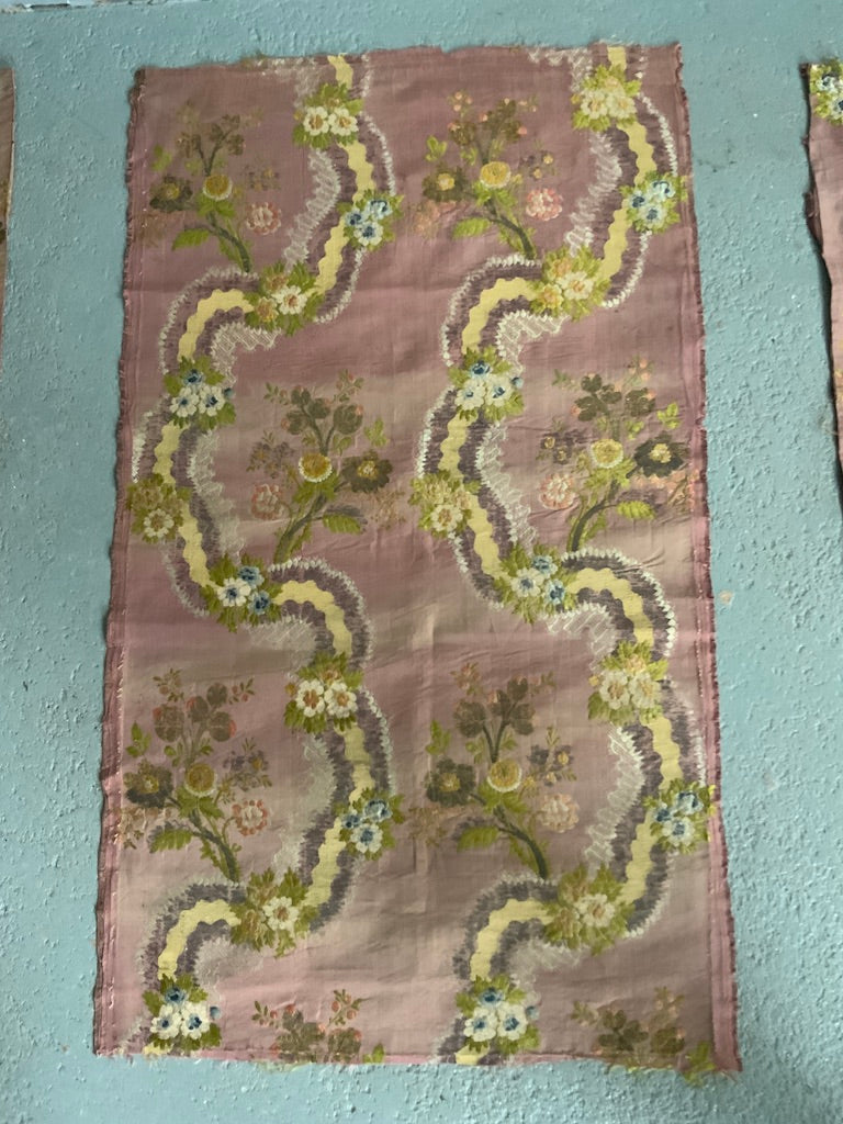 French antique 18th cent silk brocade pieces [8]