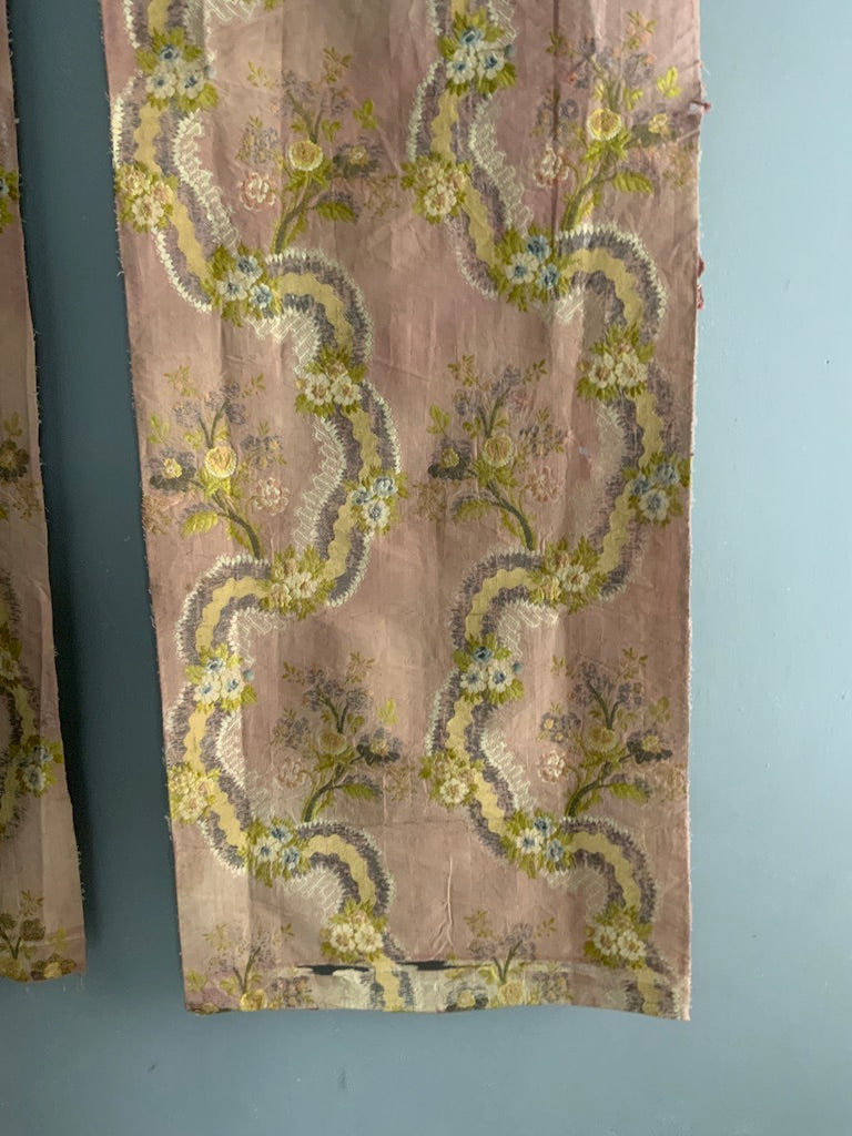8 x peices of antique French silk brocade