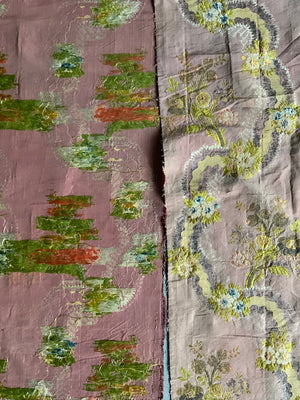 French antique 18th cent silk brocade pieces [8]
