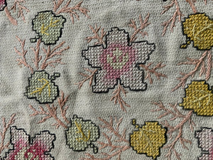 Italian Assisi work embroidered throw (130 x 102cm)