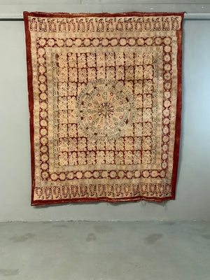 Turkish vintage cotton Soma block print (211 x 172cm)