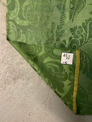Continental antique green damask silk peices [16]