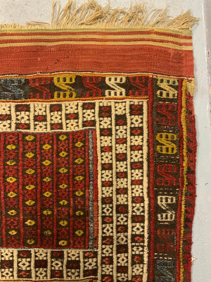 Turkish antique flatwoven cicim rug (188 x 164cm)