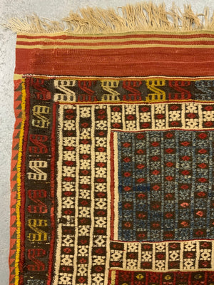 Turkish antique flatwoven cicim rug (188 x 164cm)