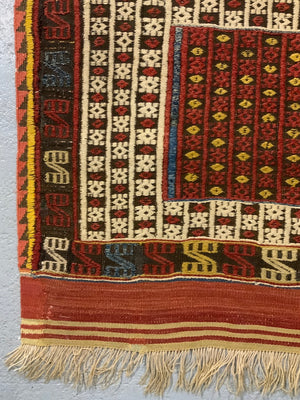 Turkish antique flatwoven cicim rug (188 x 164cm)