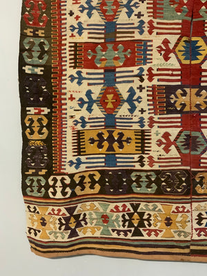 Turkish Anatolian antique kilim fragment (174 x 163cm)