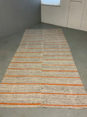 Turkish lightweight cotton / goat hair flatweave coverlet (340 x 158cm)