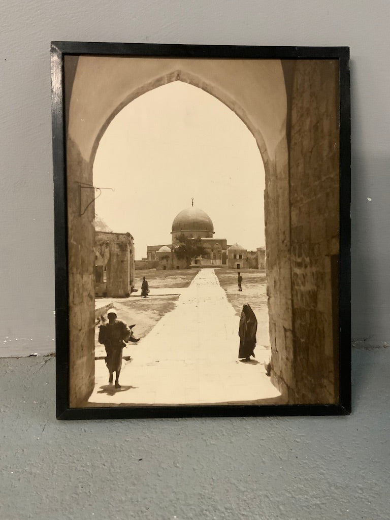 Al Aqsar Mosque Jerusalem sepia photo 1920s (30 x 24cm)