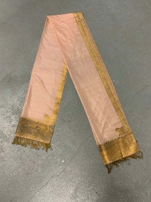 Indian Banaras or Lucknow vintage silk stole (231 x 54cm)