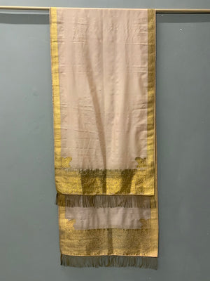 Indian Banaras or Lucknow vintage silk stole (231 x 54cm)