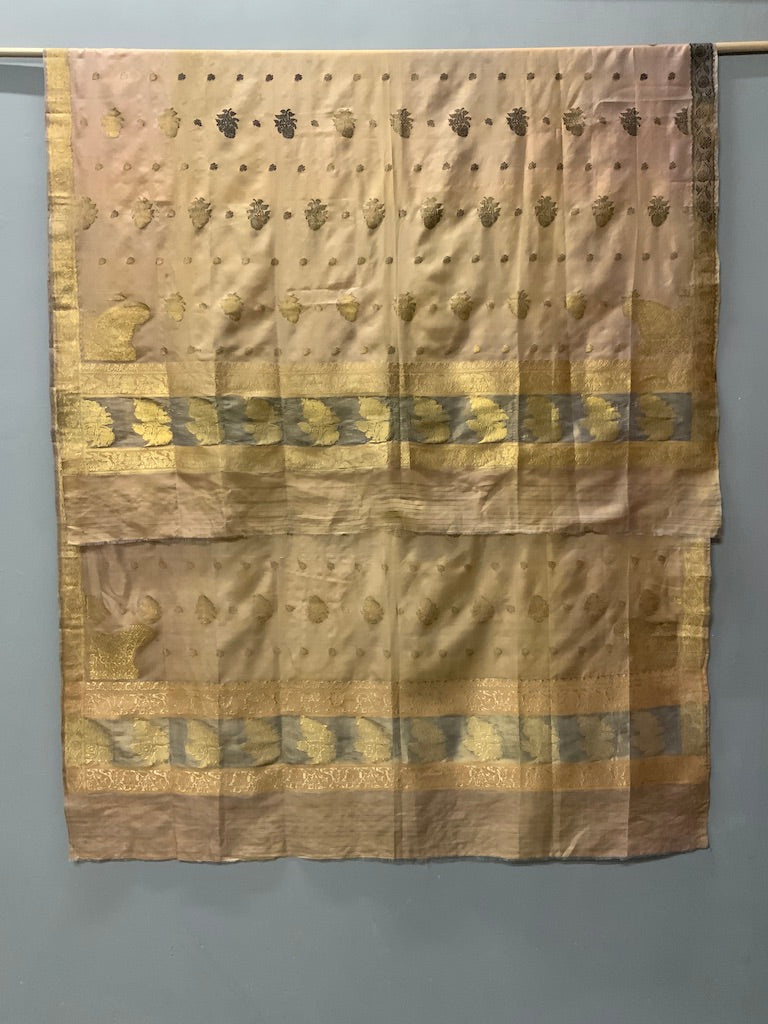 Indian Banaras / Lucknow silk brocade shawl (236 x 140cm)