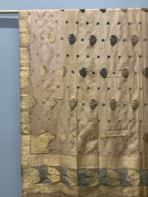 Indian Banaras / Lucknow silk brocade shawl (236 x 140cm)