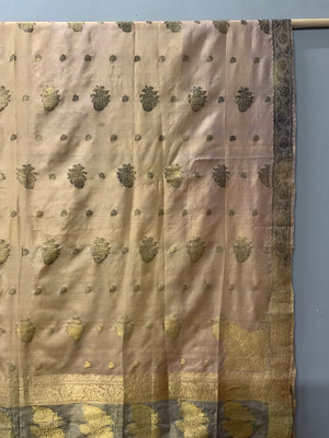 Indian Banaras / Lucknow silk brocade shawl (236 x 140cm)