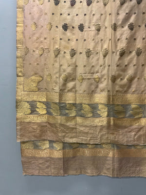 Indian Banaras / Lucknow silk brocade shawl (236 x 140cm)