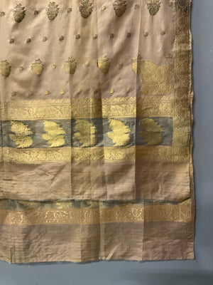 Indian Banaras / Lucknow silk brocade shawl (236 x 140cm)