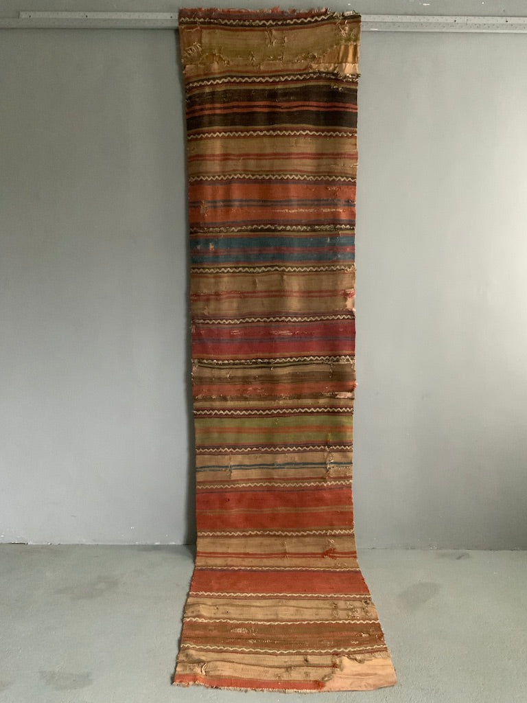 Anatolian antique plainweave long panel (323 x 71cm)