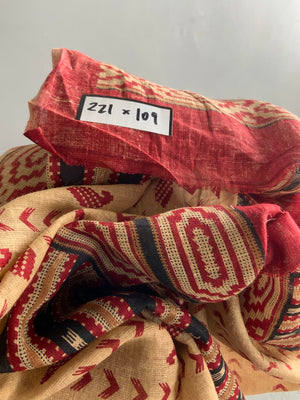 Indian lightweight vintage printed summer shawl (221  x 109cm)