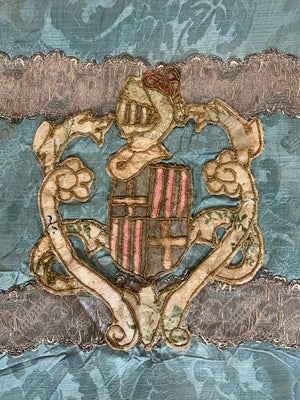 European Amorial silk cushion cover (54 x 63cm)