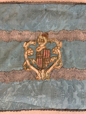 European Amorial silk cushion cover (54 x 63cm)