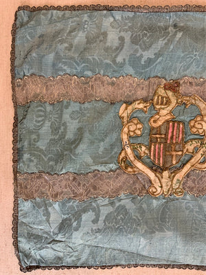 European Amorial silk cushion cover (54 x 63cm)