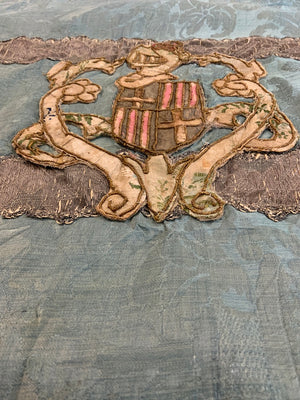 European Amorial silk cushion cover (54 x 63cm)