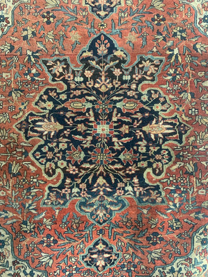 Pair of vintage Sarouk rugs (140 x 105cm)