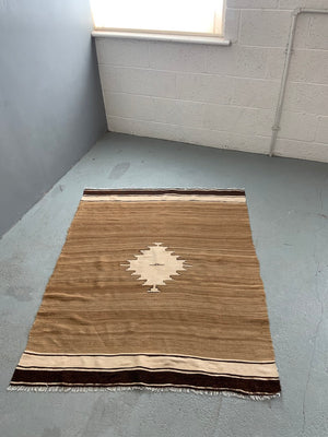 Turkish Siirt lightweight medallion kilim (144 x 117cm)