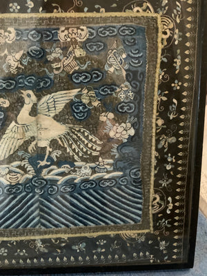 Chinese Qing Dynasty civil rank badge (36 x 38cm)