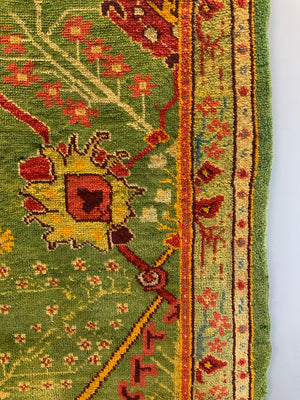 Turkish antique Edwardian Ushak cut and shut rug (219 x 179cm)