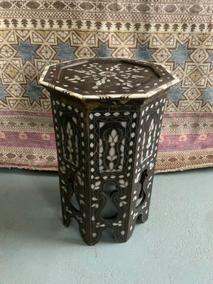 Leventine table with bone & MOP inlay (55 x 37cm)