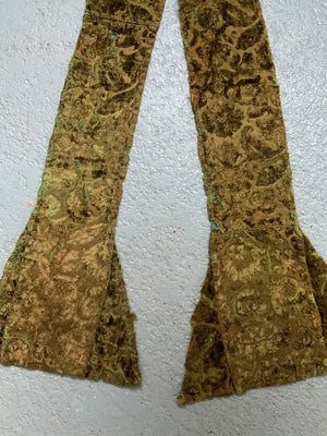 Italian green antique silk velvet priest’s stola (146cm)