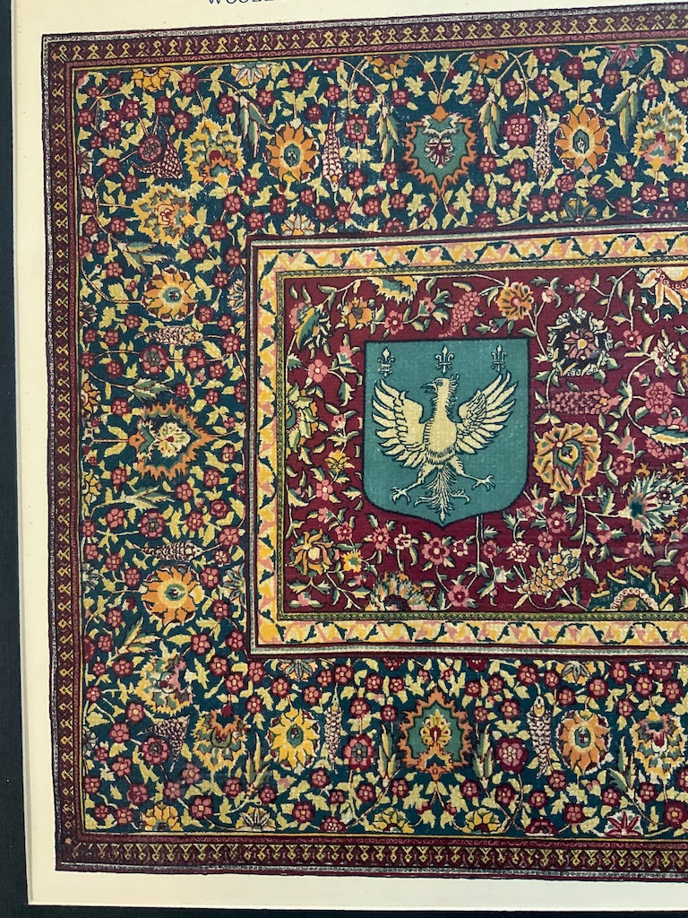 Victorian lithograph of Girdlers Company Indian carpet (30 x 91 cm)