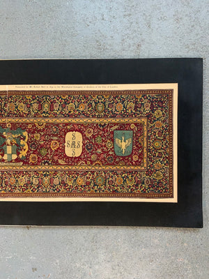 Victorian lithograph of Girdlers Company Indian carpet (30 x 91 cm)