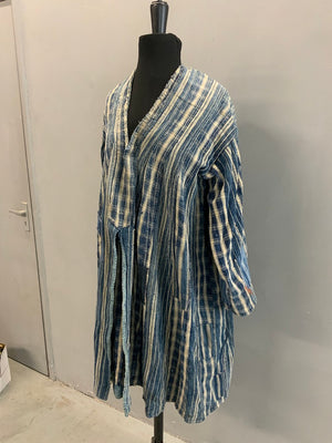 Benin indigo cotton riding coat