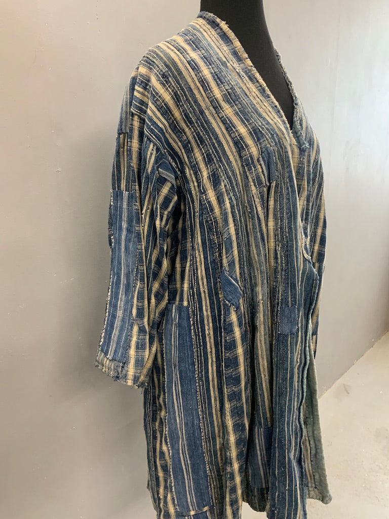 Benin indigo cotton riding coat