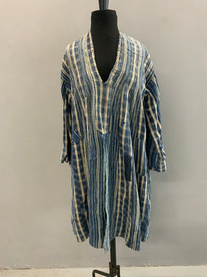 Benin indigo cotton riding coat