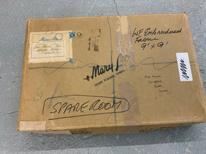 Indo-European satin silk zardosi embroidered bedcover (173 x 173cm)