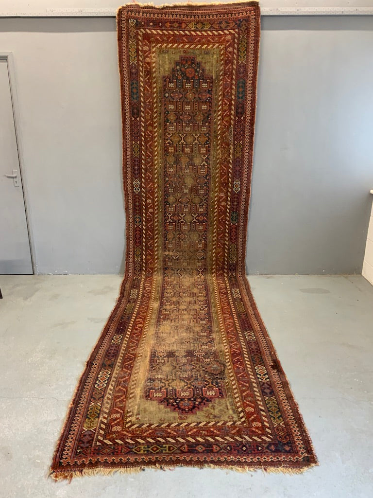 Antique Hamadan gallery carpet / runner (466 x 120cm)