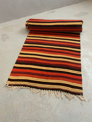 Turkish fine striped extra long kilim runner (969 x 69cm)
