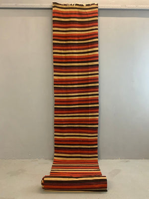 Turkish fine striped extra long kilim runner (969 x 69cm)