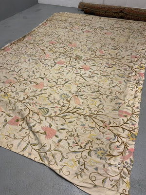 Pair of very large vintage crewelwork embroideries (245 x 375cm) [2]