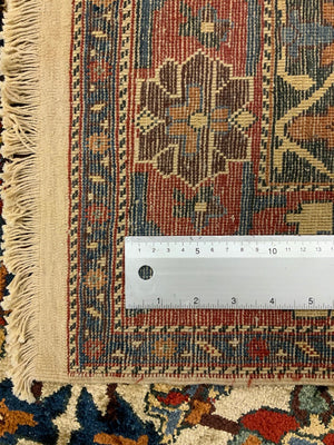 Turkish silk white ground 'Afshar' design rug (173 x 135cm) *new