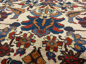 Turkish silk white ground 'Afshar' design rug (173 x 135cm) *new