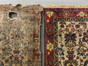 Turkish silk white ground 'Afshar' design rug (173 x 135cm) *new