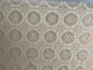 Vintage drawn-work cotton cover ( 190 x 170cm )